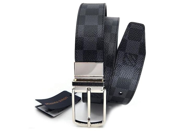 Louis Vuitton Cintura reversibile Damier Graphite nera Nero - vista 3