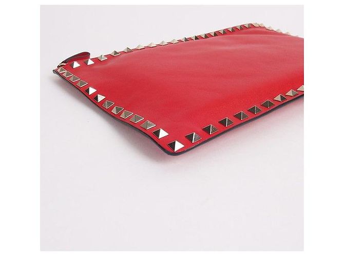 Valentino Borsa Clutch Unisex Rockstud Rossa Rosso - vista 2
