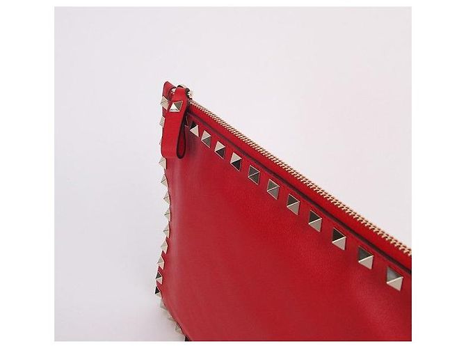 Valentino Borsa Clutch Unisex Rockstud Rossa Rosso - vista 3