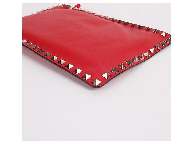 Valentino Borsa Clutch Unisex Rockstud Rossa Rosso - vista 5