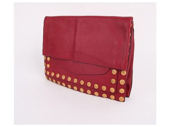 Valentino Borsa Clutch Rossa con Borchie Dorate Edizione Limitata Rosso - vista 2