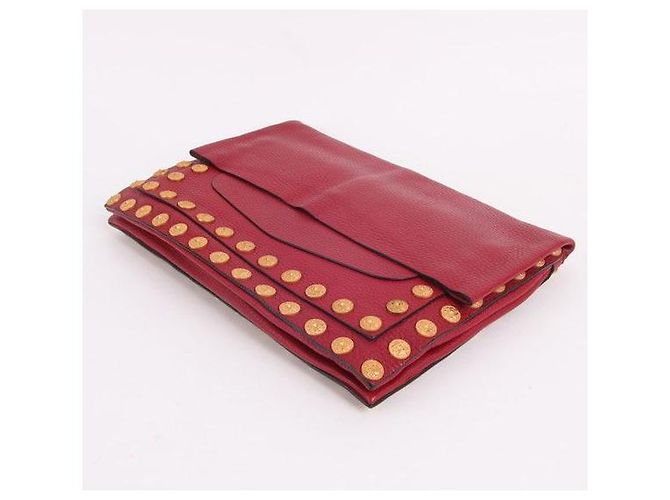 Valentino Borsa Clutch Rossa con Borchie Dorate Edizione Limitata Rosso - vista 5