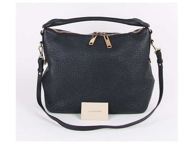 Burberry Bolsa hobo de couro preto - vista 4