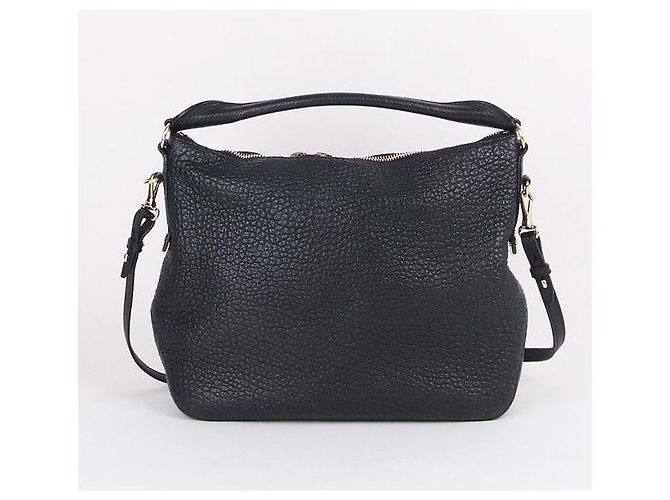 Burberry Bolsa hobo de couro preto - vista 6