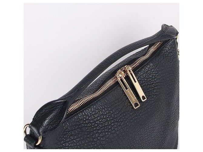 Burberry Bolsa hobo de couro preto - vista 8