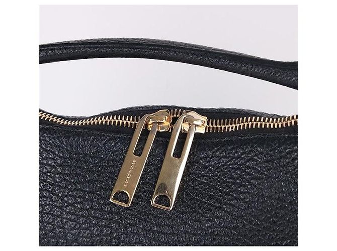 Burberry Bolsa hobo de couro preto - vista 9