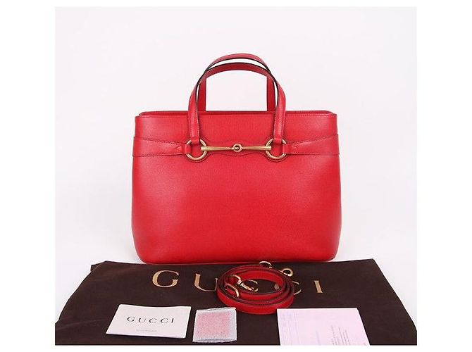 Gucci Horsebit Gold-tone Red Bag Rosso - vista 9