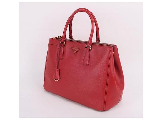 Prada Saffiano Double Handle Red Bag Rosso - vista 7