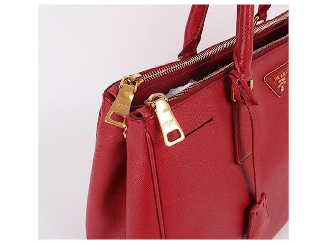 Prada Saffiano Double Handle Red Bag Rosso - vista 8