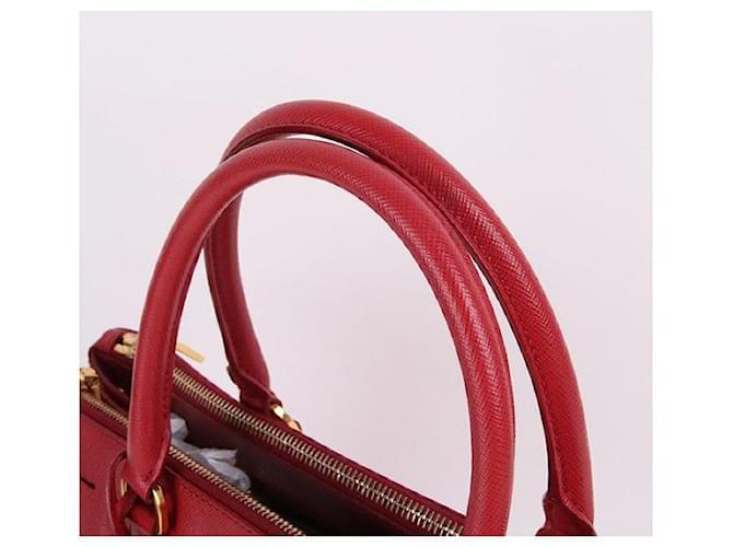 Prada Saffiano Double Handle Red Bag Rosso - vista 9