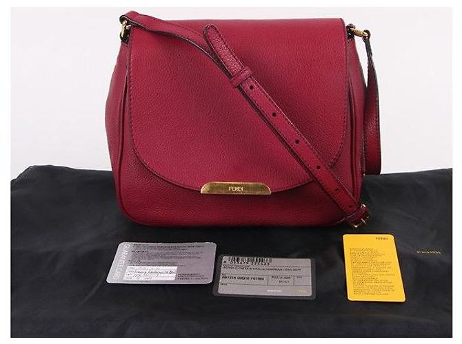 Fendi Borsa a tracolla quadrata in pelle rosa Rosso - vista 6