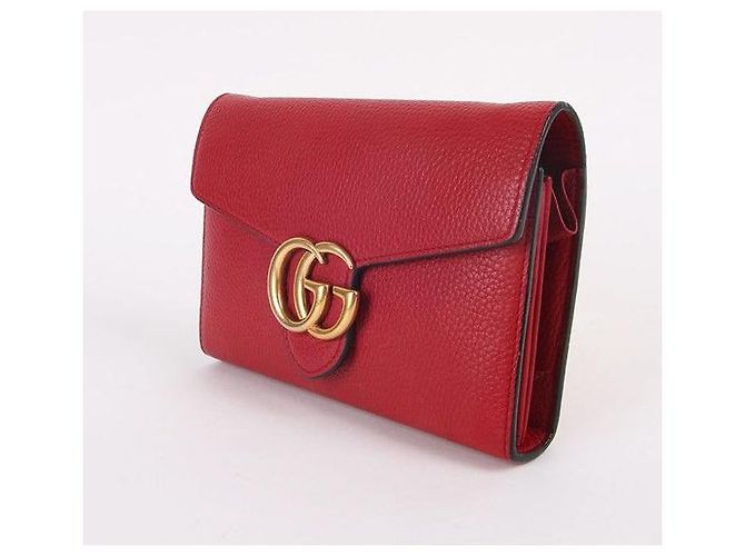 Gucci Borsa a tracolla GG Marmont rossa WOC Rosso - vista 5