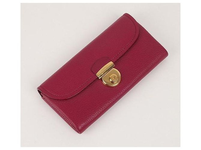 Salvatore Ferragamo Portafoglio lungo da donna Ferragamo in oro e bordeaux Rosso - vista 2