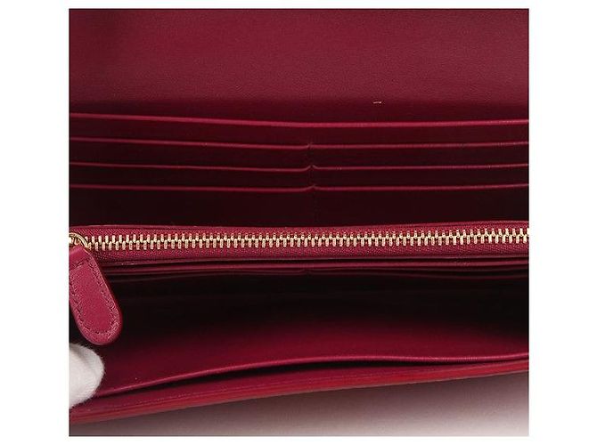 Salvatore Ferragamo Portafoglio lungo da donna Ferragamo in oro e bordeaux Rosso - vista 3