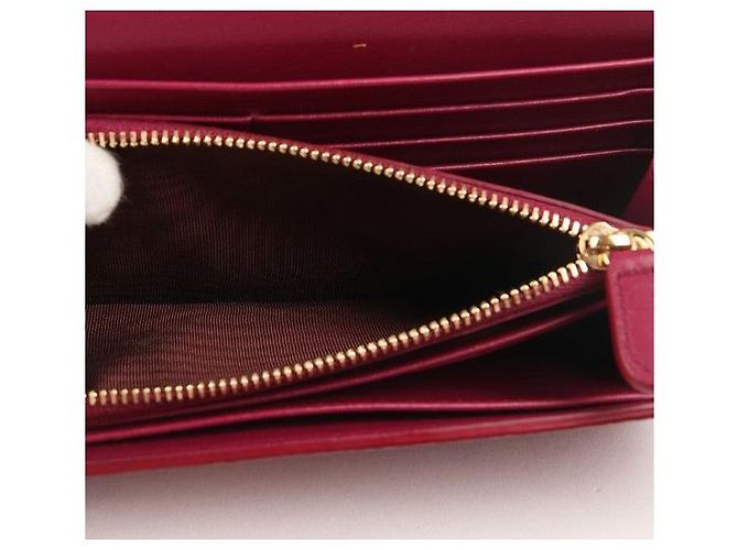 Salvatore Ferragamo Portafoglio lungo da donna Ferragamo in oro e bordeaux Rosso - vista 4