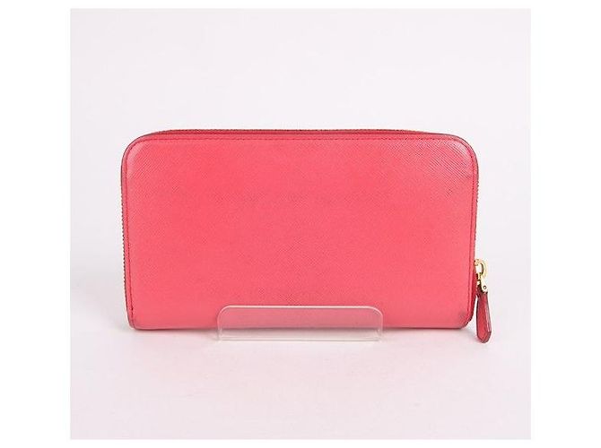 Prada Cartera larga rosa decorada con cinta Saffiano - vista 5