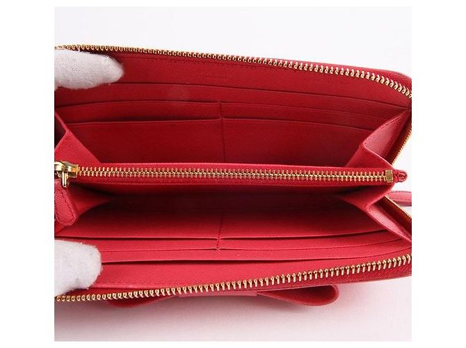 Prada Cartera larga rosa decorada con cinta Saffiano - vista 6