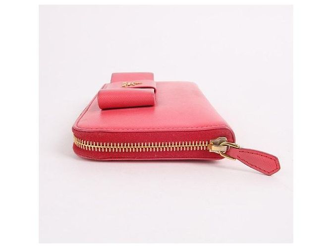 Prada Cartera larga rosa decorada con cinta Saffiano - vista 7