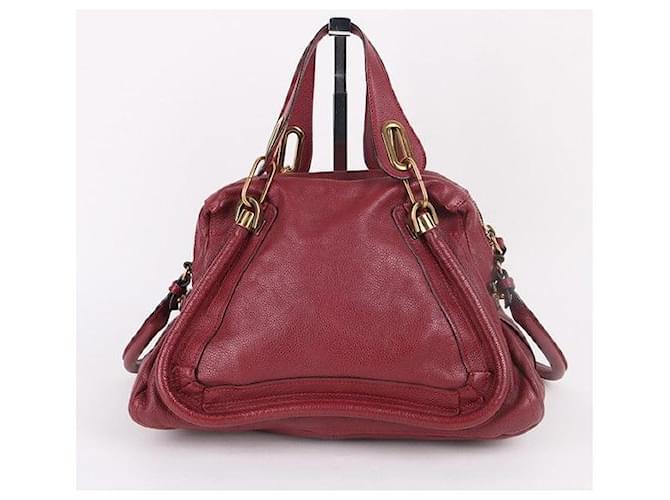 Chloé Paraty Burgundy Medium Bag Rosso - vista 5