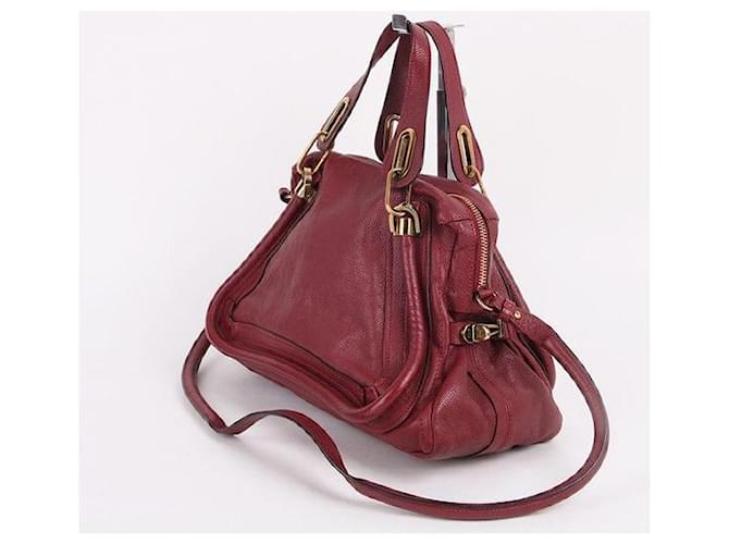 Chloé Paraty Burgundy Medium Bag Rosso - vista 6