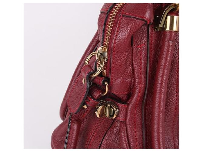Chloé Paraty Burgundy Medium Bag Rosso - vista 7
