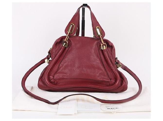 Chloé Paraty Burgundy Medium Bag Rosso - vista 8