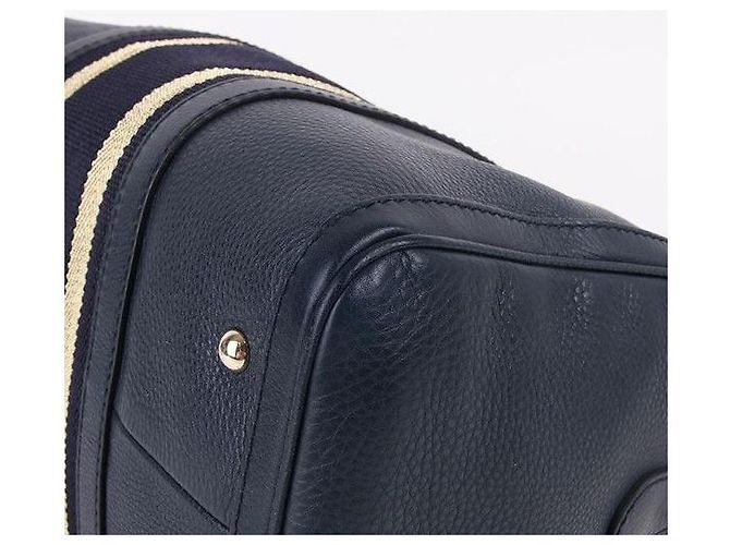 Gucci Borsa Boston in pelle blu navy - vista 7