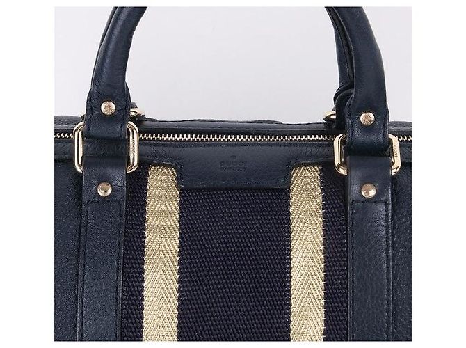 Gucci Borsa Boston in pelle blu navy - vista 8