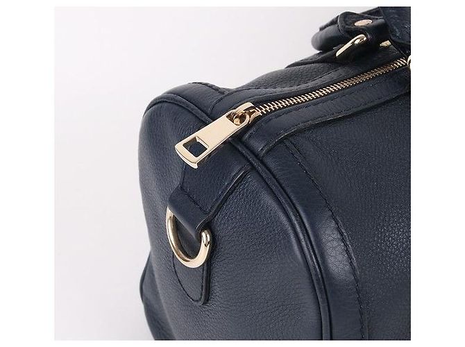 Gucci Borsa Boston in pelle blu navy - vista 9