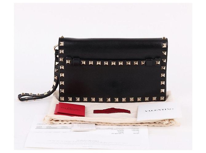 Valentino Borsa clutch nera Rockstud piccola Nero - vista 10