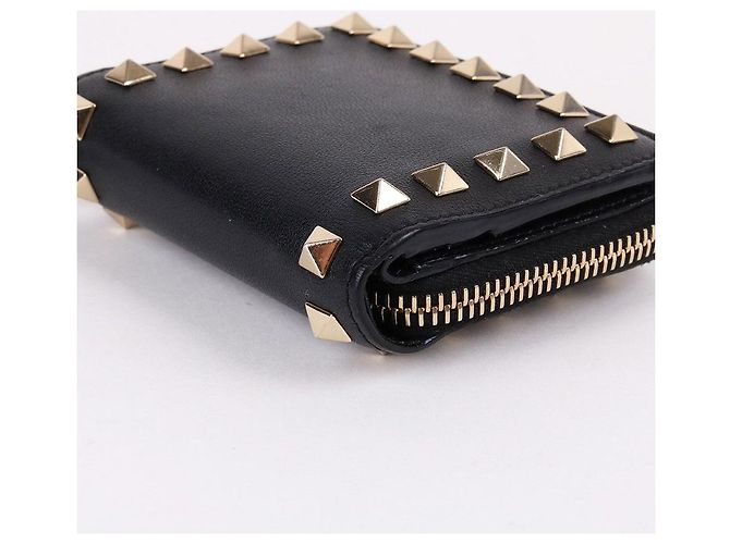 Valentino Rockstud Black Zip Wallet Nero - vista 4