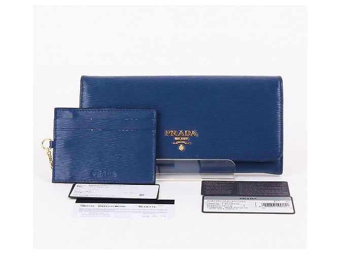 Prada Vitello Move blauer Damen-Langgeldbeutel - Ansicht 10