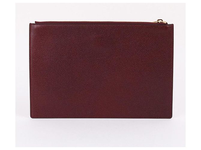 Gucci Burgundy Leather Jumi Medium Clutch Bag Rosso - vista 9