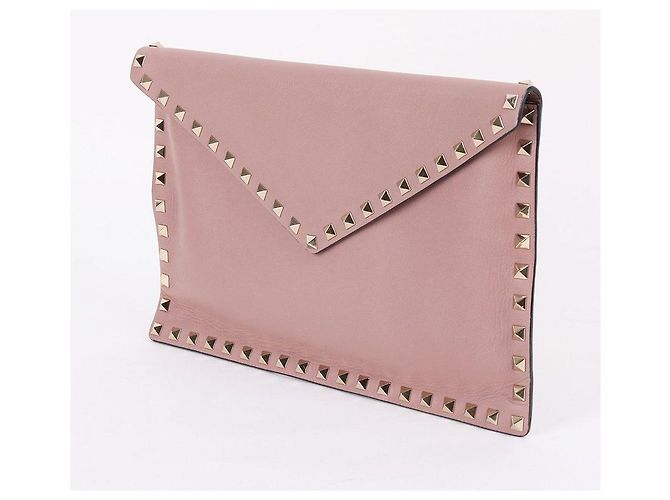 Valentino Borsa Clutch Donna Rockstud Beige Scuro Marrone - vista 2