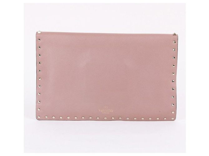 Valentino Borsa Clutch Donna Rockstud Beige Scuro Marrone - vista 3