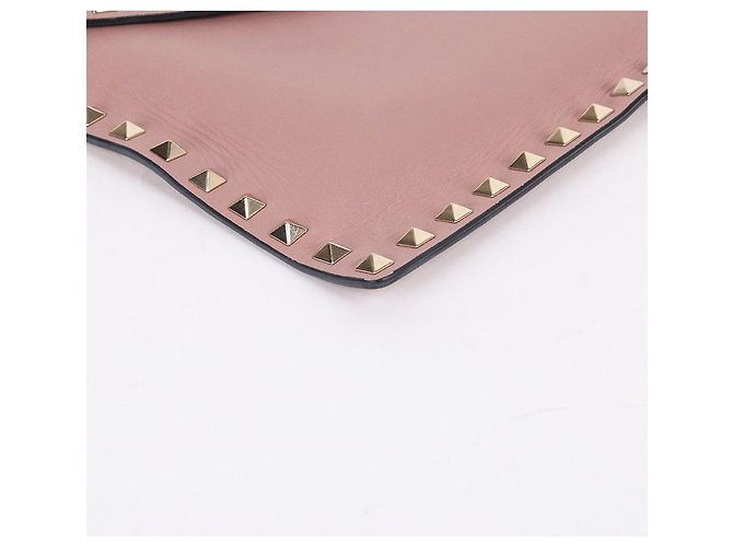 Valentino Borsa Clutch Donna Rockstud Beige Scuro Marrone - vista 6
