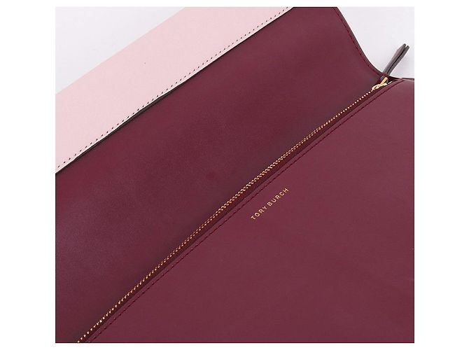 Tory Burch Rosa Leder Clutch Bag mit drei Fächern Pink - Ansicht 10