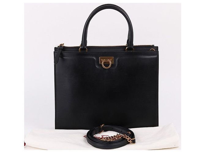 Salvatore Ferragamo Borsa a spalla Gancini a tre pieghe Nero - vista 10