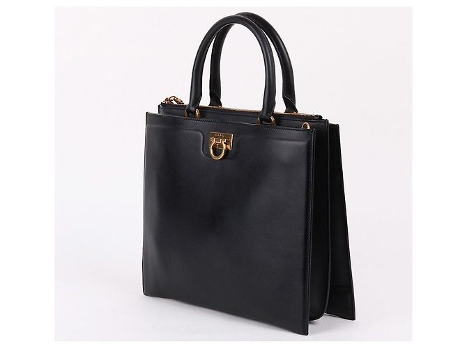Salvatore Ferragamo Borsa a spalla Gancini a tre pieghe Nero - vista 2