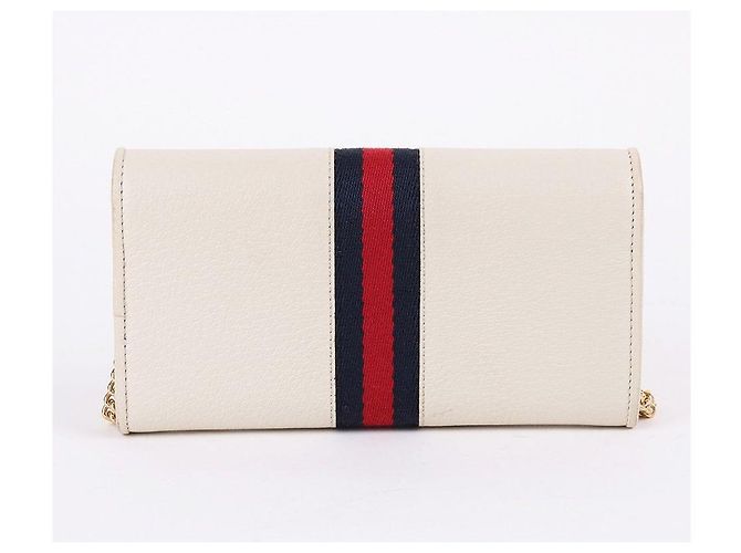 Gucci GG Ophidia Langer Geldbeutel Weiß mit Kette - Ansicht 10