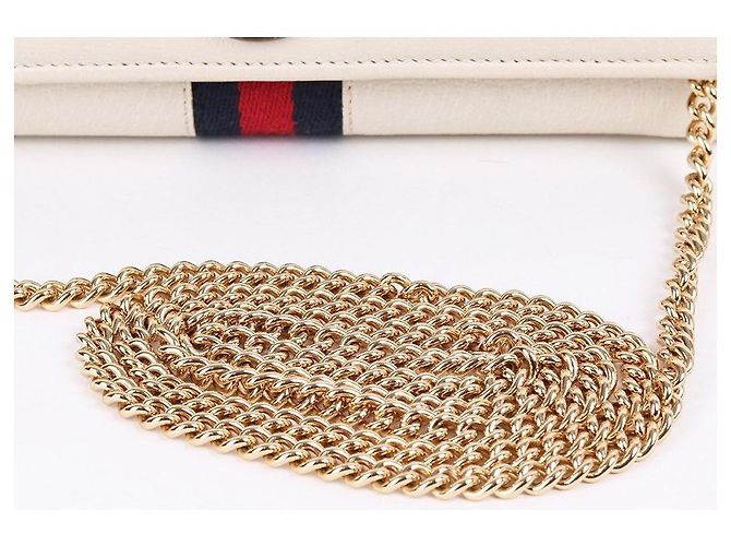 Gucci GG Ophidia Langer Geldbeutel Weiß mit Kette - Ansicht 4