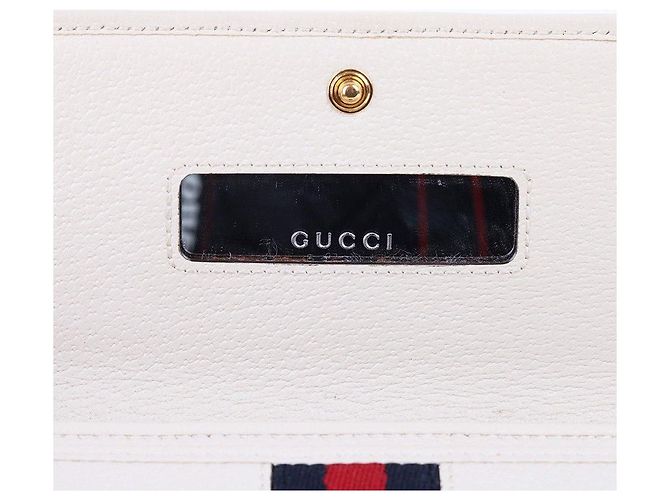 Gucci GG Ophidia Langer Geldbeutel Weiß mit Kette - Ansicht 6