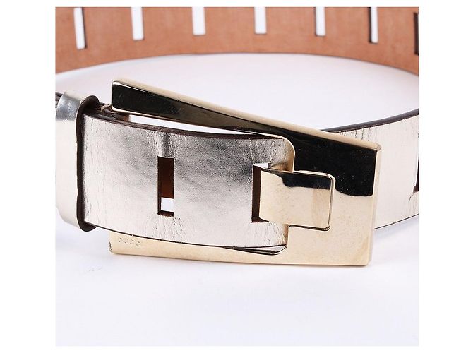 Gucci Cintura larga in metallo dorato per donne D'oro - vista 7