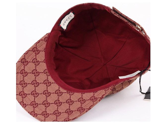Gucci Baseballkappe mit GG-Logo aus Canvas Rot - Ansicht 7