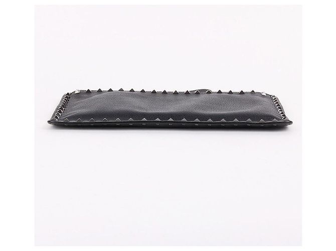 Valentino Borsa clutch media in pelle nera Nero - vista 6