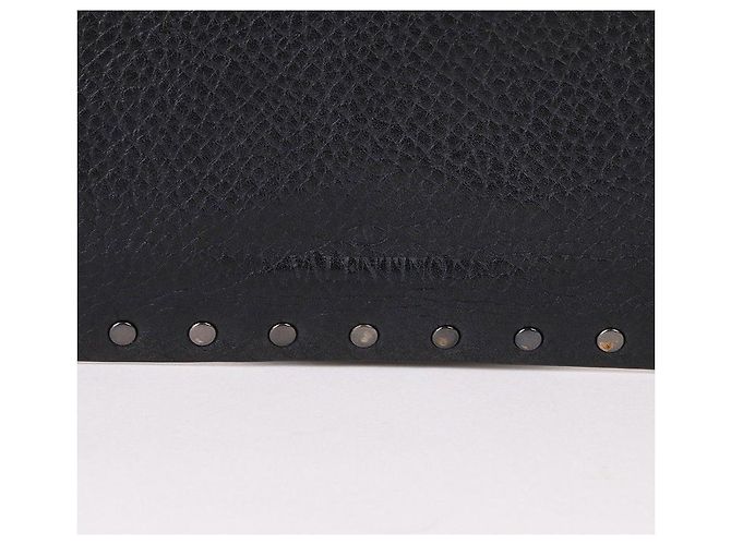 Valentino Borsa clutch media in pelle nera Nero - vista 9