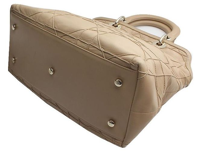 Dior Beige Lammleder Tote Bag Cannage Braun - Ansicht 4