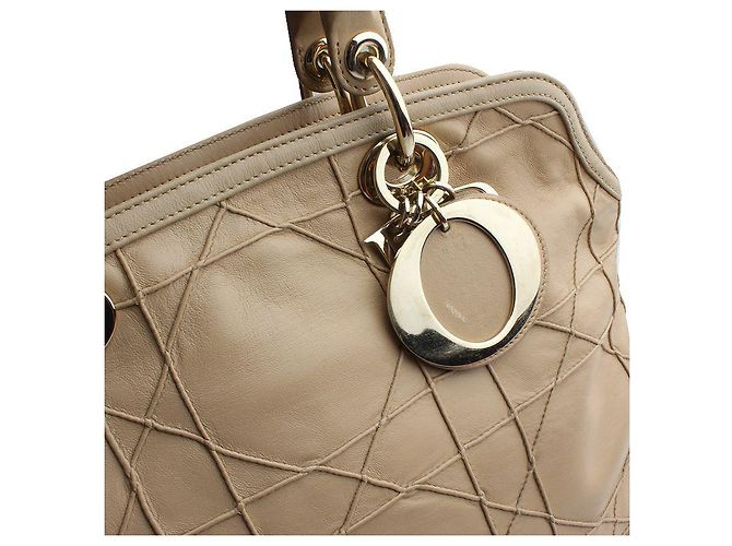 Dior Beige Lammleder Tote Bag Cannage Braun - Ansicht 6
