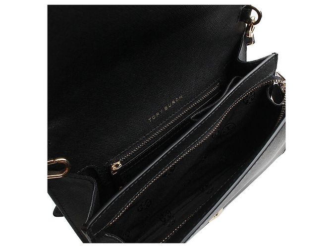 Borsa a tracolla Saffiano nera Tory Burch Nero - vista 5