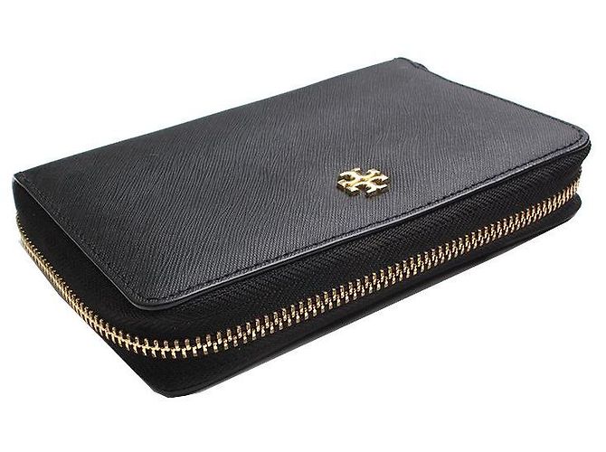 Schwarze Saffiano-Lederbörse von Tory Burch - Ansicht 3